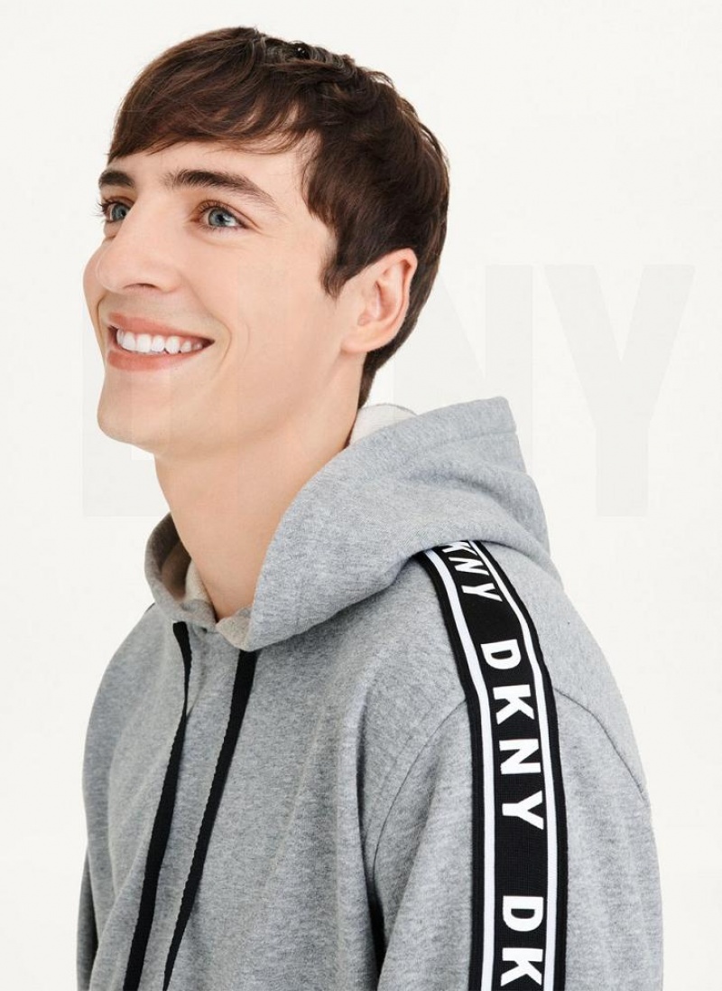 Hoodies DKNY Taped Logo ανδρικα γκρι | Greece_D0466