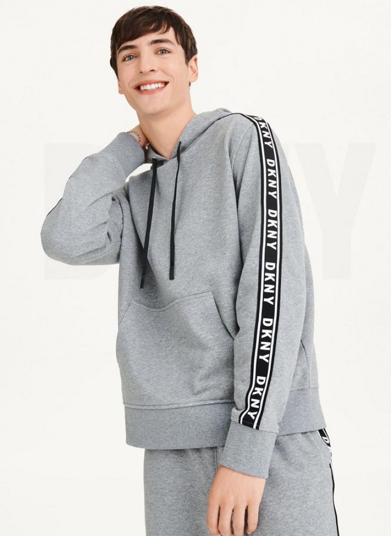 Hoodies DKNY Taped Logo ανδρικα γκρι | Greece_D0466