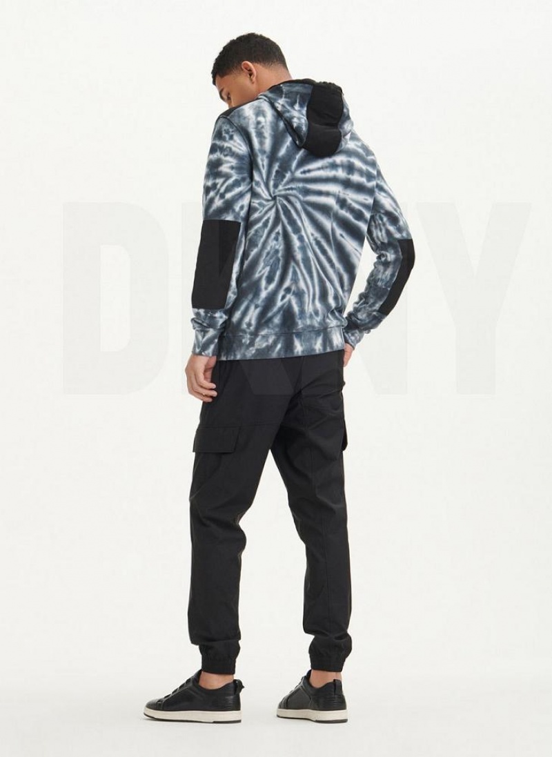 Hoodies DKNY Tie Dye Mixed Media ανδρικα μαυρα | Greece_D0197