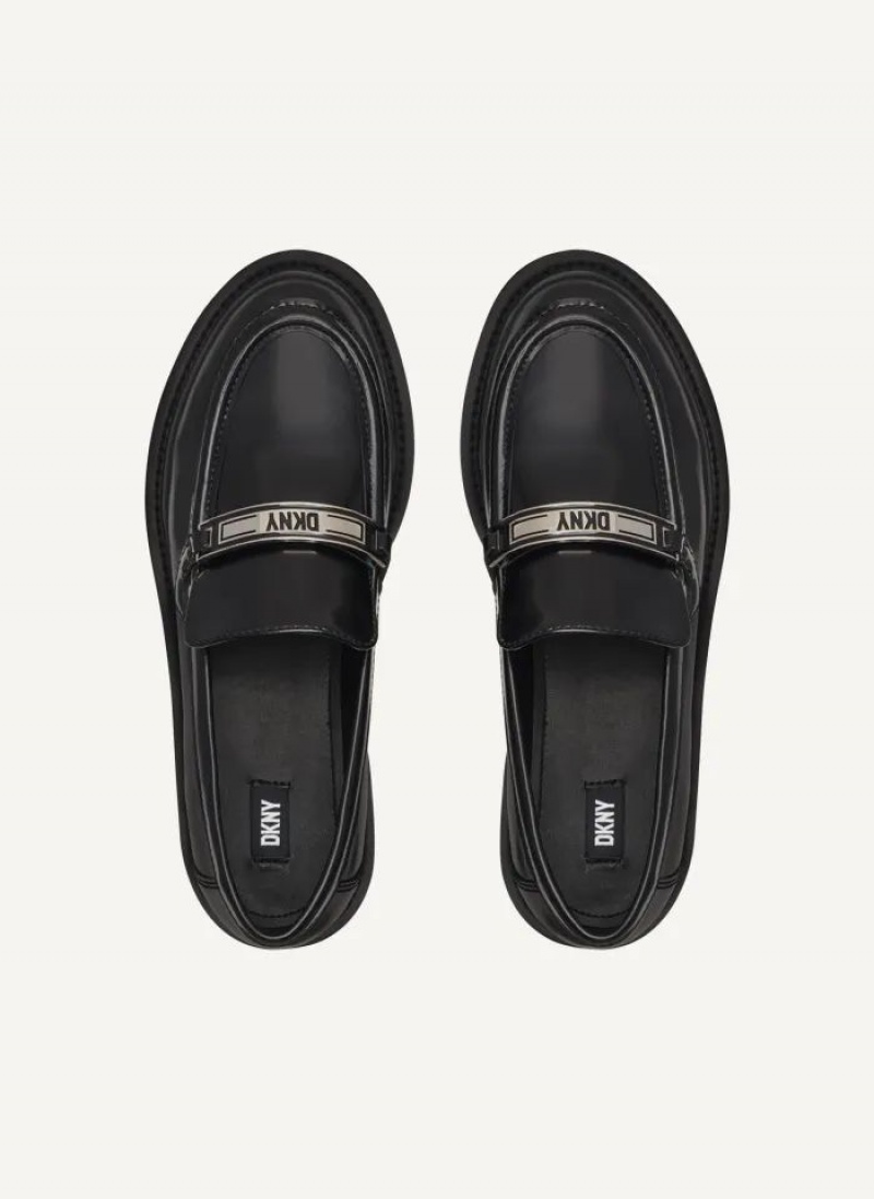 Loafers DKNY Audrey With Plaque γυναικεια μαυρα | Greece_D1201