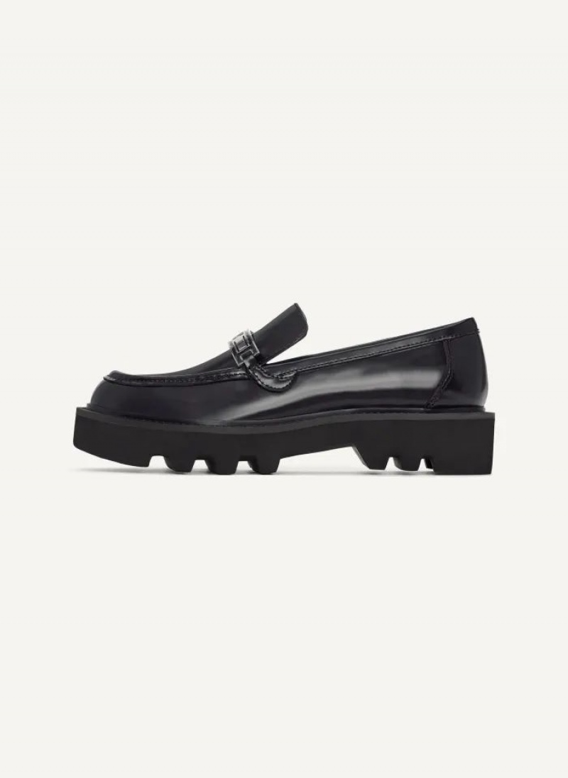 Loafers DKNY Audrey With Plaque γυναικεια μαυρα | Greece_D1201