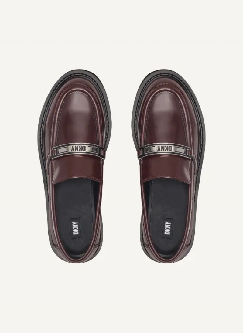 Loafers DKNY Audrey With Plaque γυναικεια μπορντο | Greece_D1336