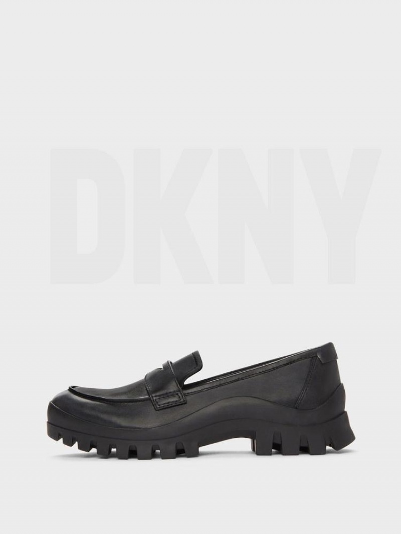 Loafers DKNY Lug Sole γυναικεια μαυρα | Greece_D0410