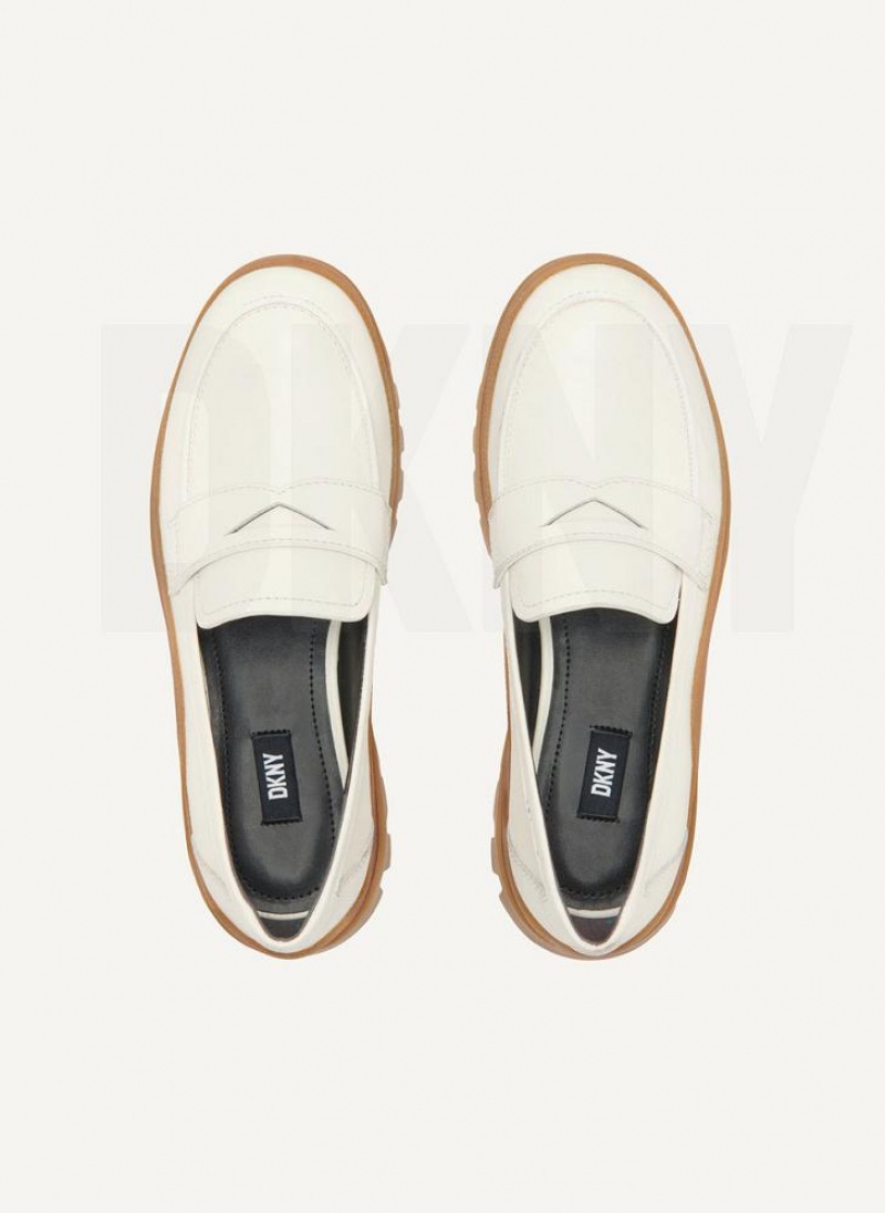 Loafers DKNY Lug Sole γυναικεια ασπρα | Greece_D1095