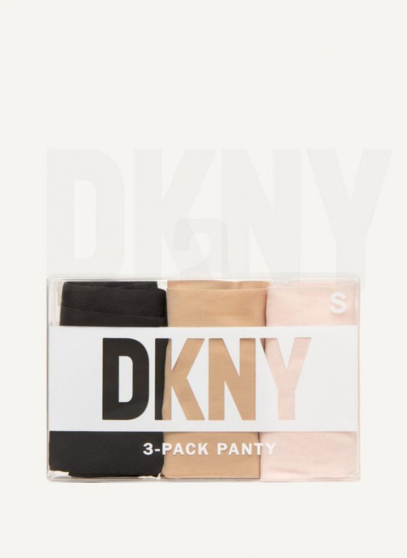 κιλότο DKNY 3 Pack Hipster γυναικεια κρέμα | Greece_D1218