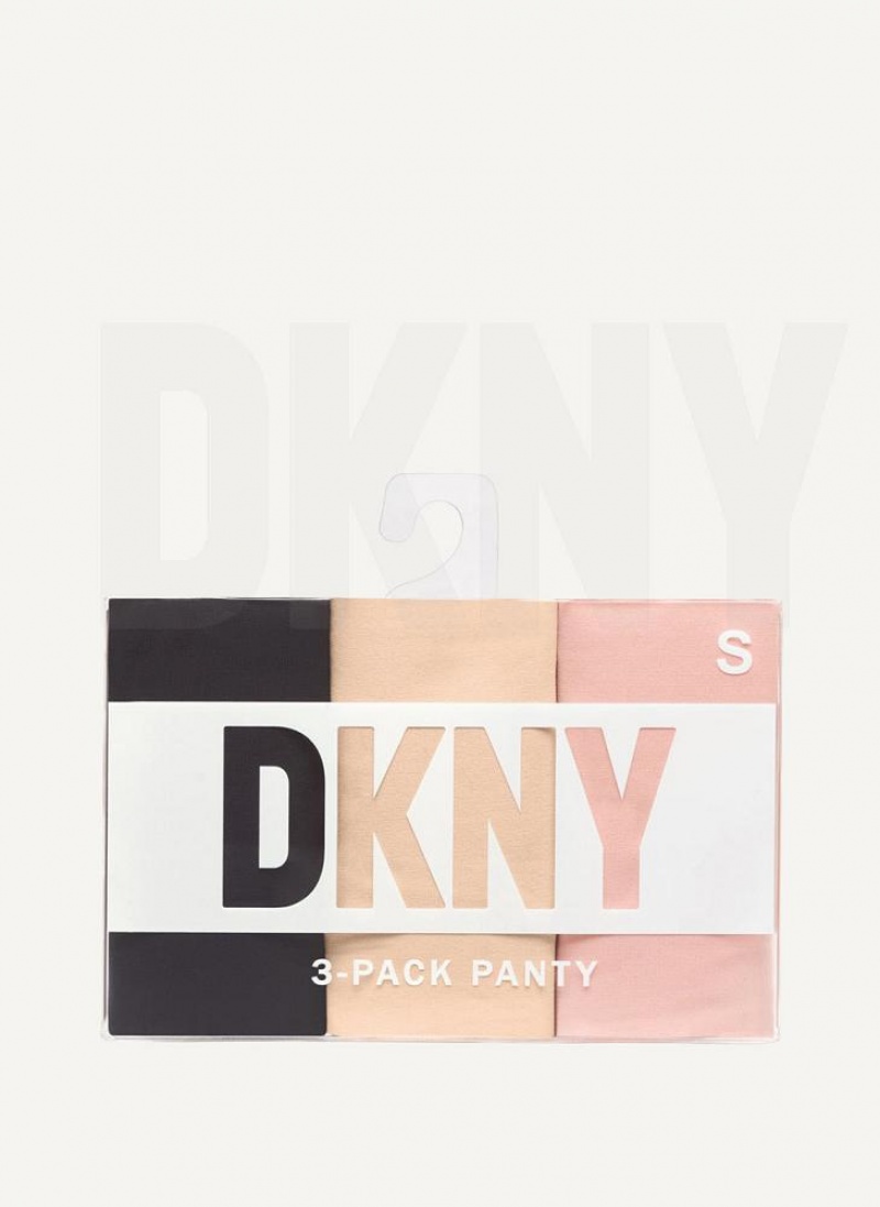 κιλότο DKNY 3 Pack Hipster γυναικεια ροζ Πολύχρωμο | Greece_D0423