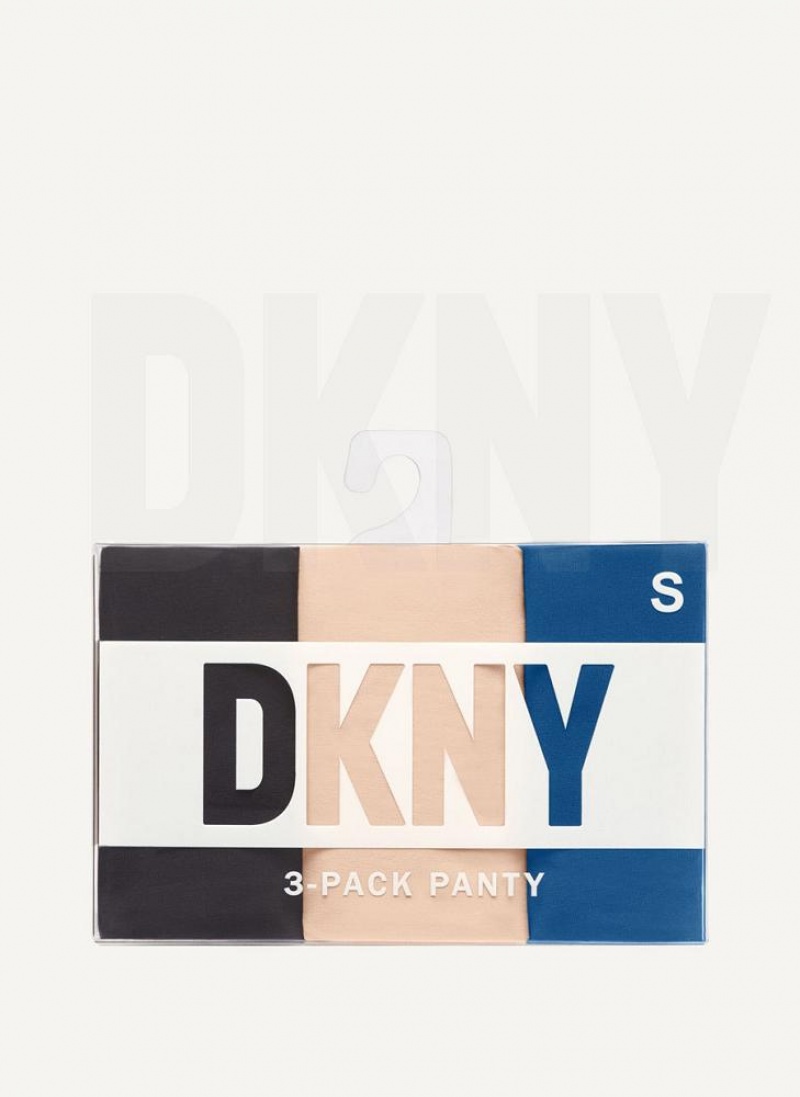 κιλότο DKNY 3 Pack Hipster γυναικεια σκουρο μπλε Πολύχρωμο | Greece_D1146