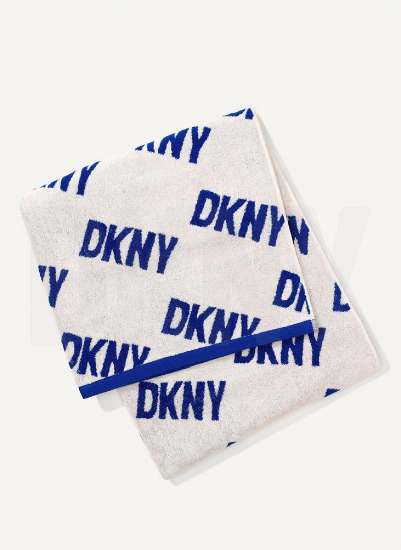 Κασκολ DKNY Allover Logo Towel ανδρικα βαθυ μπλε | Greece_D0717