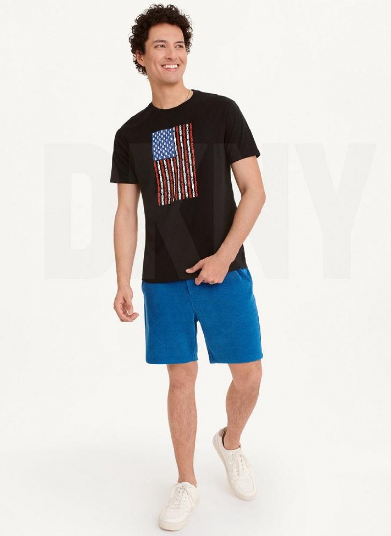 μπλουζακια DKNY American Flag Logo ανδρικα μαυρα | Greece_D0281