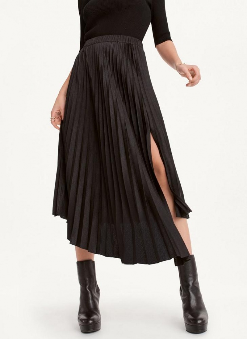 φουστεσ DKNY Asymmetrical Hem Πλισέ Maxi γυναικεια μαυρα | Greece_D0866