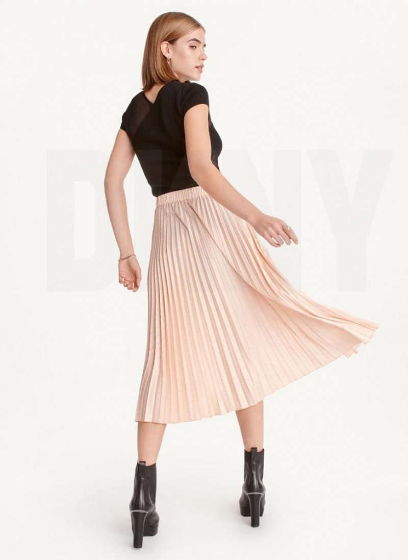 φουστεσ DKNY Asymmetrical Hem Πλισέ Maxi γυναικεια χρυσο χρωμα καφε | Greece_D0929