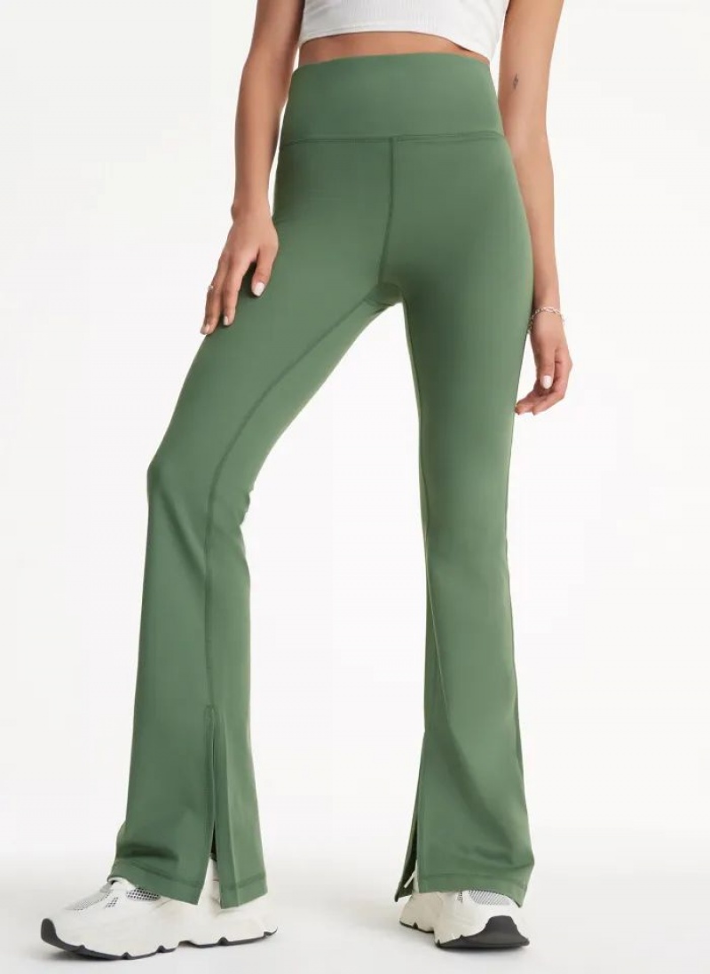 Κολαν DKNY Balance Compression High-waist Flare Tight with Slit γυναικεια Ελιά | Greece_D1294