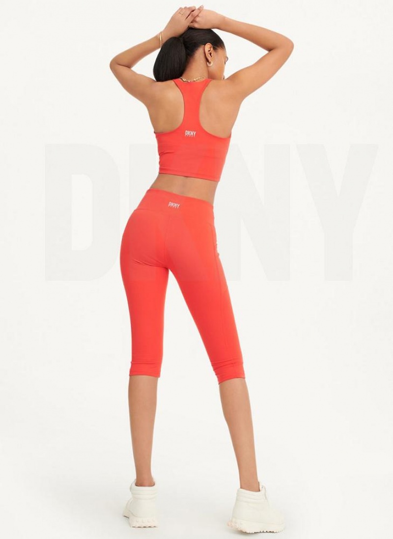 Κολαν DKNY Balance Compression Pedal Pusher γυναικεια κοκκινα | Greece_D1496