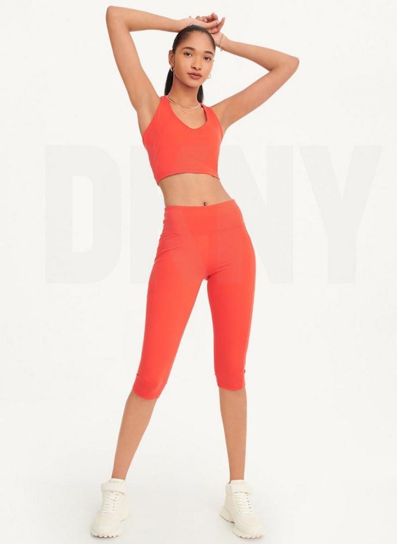 Κολαν DKNY Balance Compression Pedal Pusher γυναικεια κοκκινα | Greece_D1496