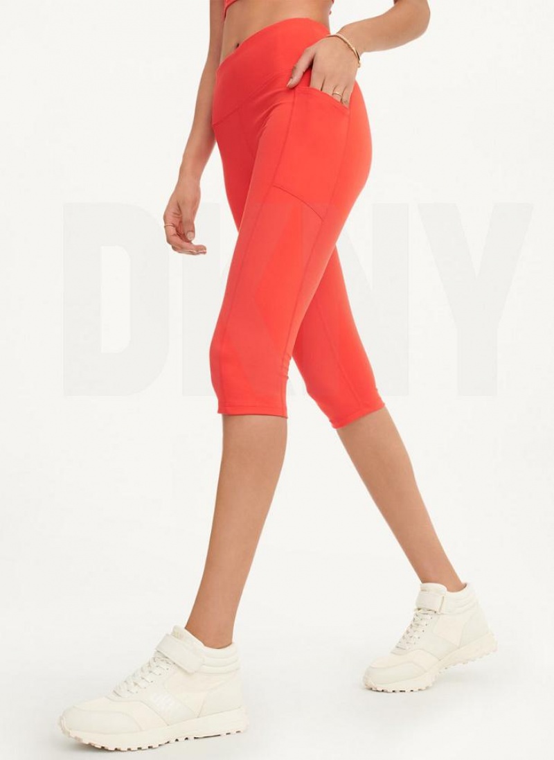 Κολαν DKNY Balance Compression Pedal Pusher γυναικεια κοκκινα | Greece_D1496