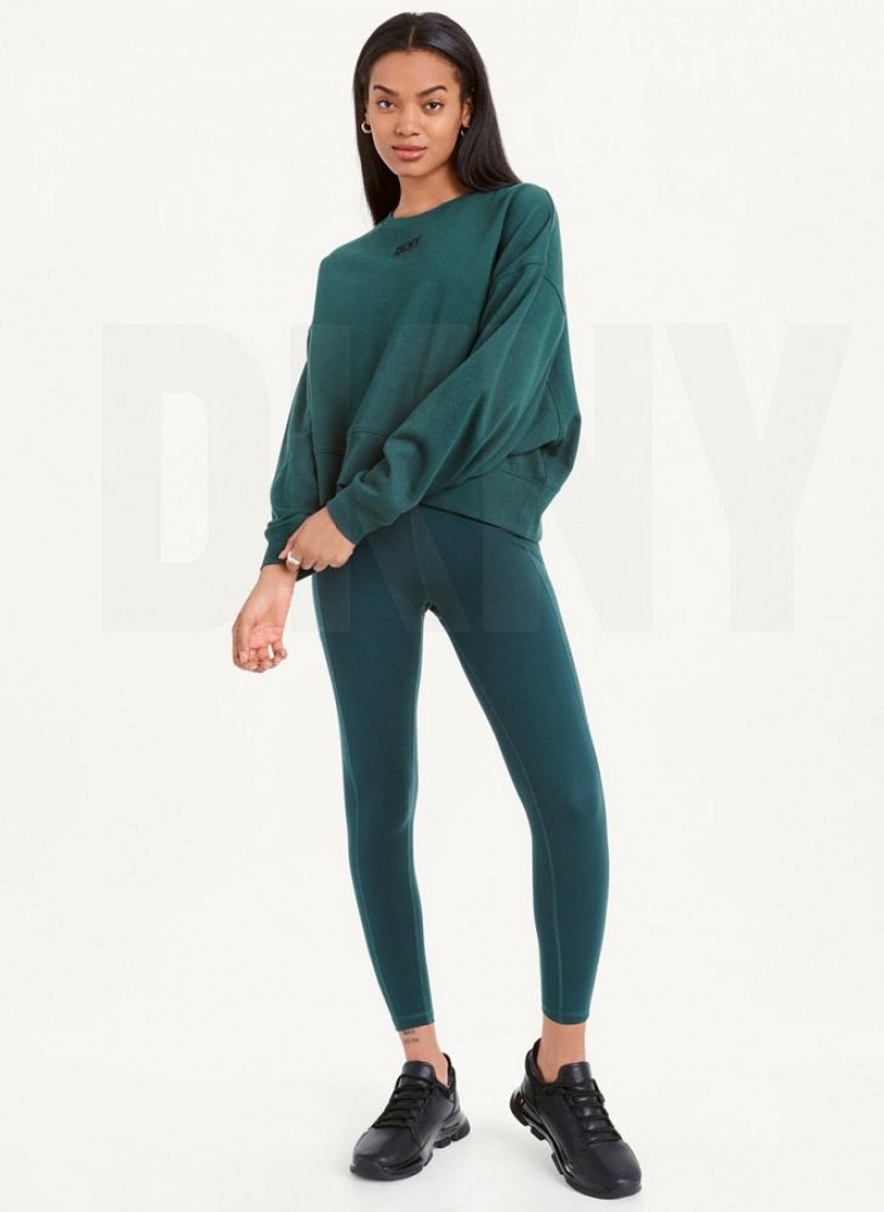 Φούτερ DKNY Balance Oversized Crewneck Pullover γυναικεια Ελιά | Greece_D1566