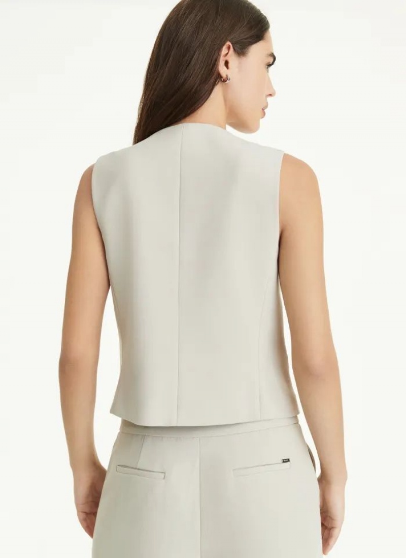 Μπουφαν DKNY Besom Pocket Vest γυναικεια Μπεζ | Greece_D0239