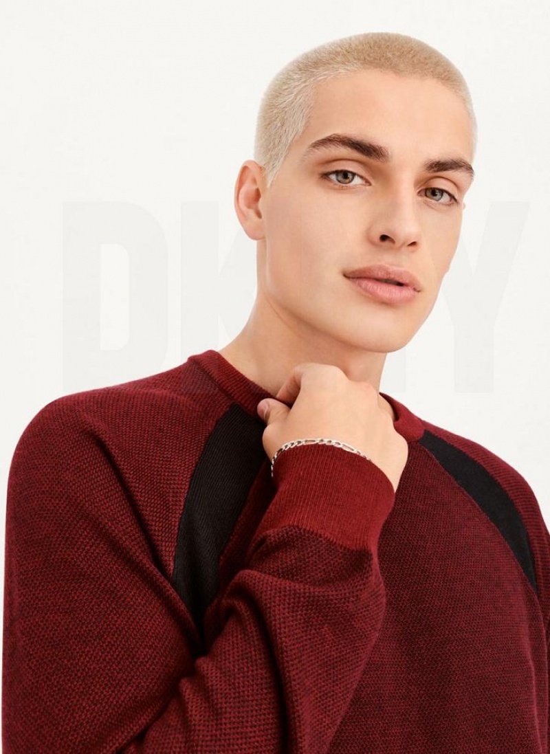 Πουλόβερ DKNY Birdseye Stitch ανδρικα σκούρο κοκκινα | Greece_D1903