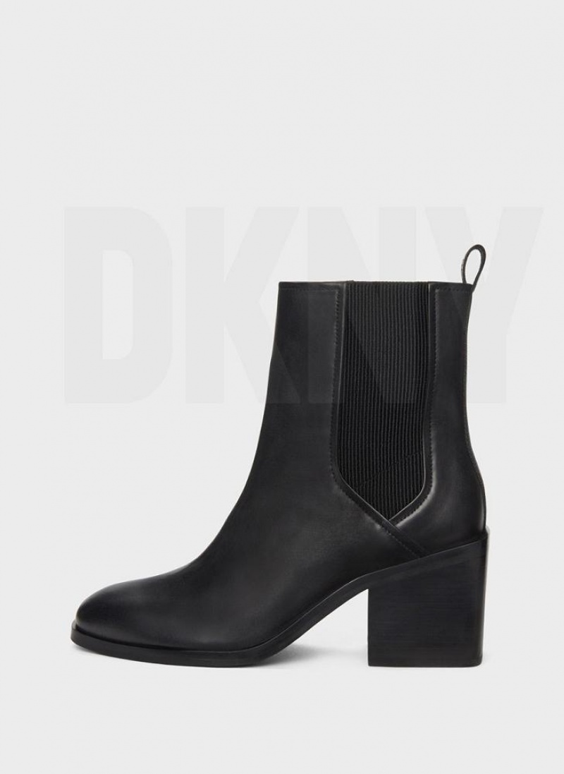 Μποτεσ DKNY Block Heel Chelsea γυναικεια μαυρα | Greece_D1116