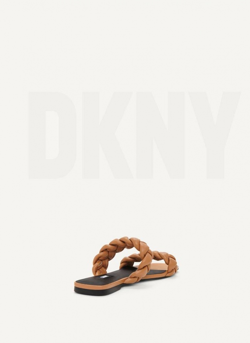 Σαγιοναρεσ DKNY Braided Double λουρακια γυναικεια καφε | Greece_D0516