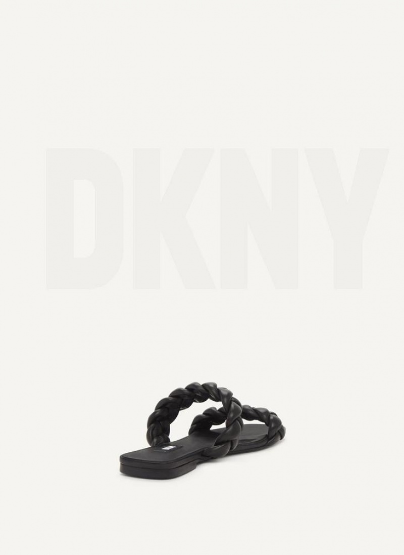 Σαγιοναρεσ DKNY Braided Double λουρακια γυναικεια μαυρα | Greece_D1621