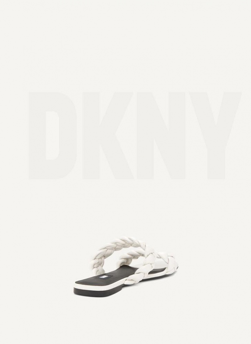 Σαγιοναρεσ DKNY Braided Double λουρακια γυναικεια ασπρα | Greece_D1971