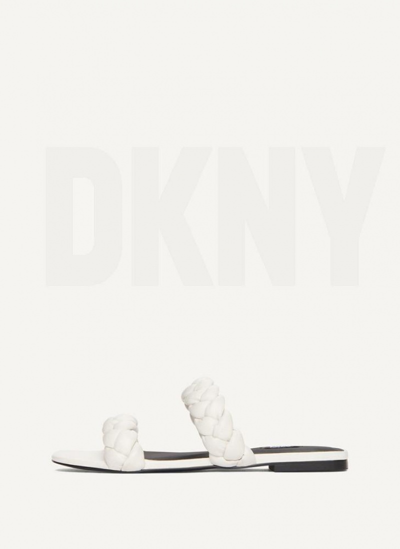 Σαγιοναρεσ DKNY Braided Double λουρακια γυναικεια ασπρα | Greece_D1971