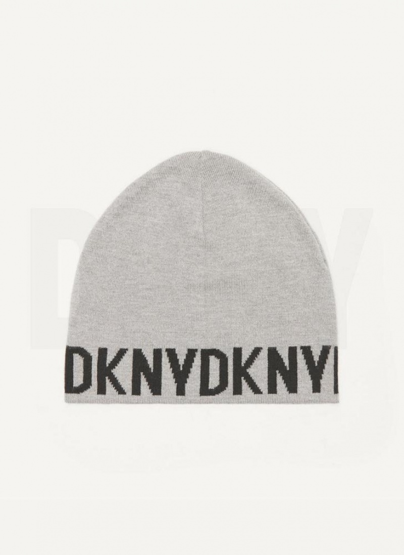 Σκουφακι DKNY Brim Logo ανδρικα γκρι | Greece_D0621