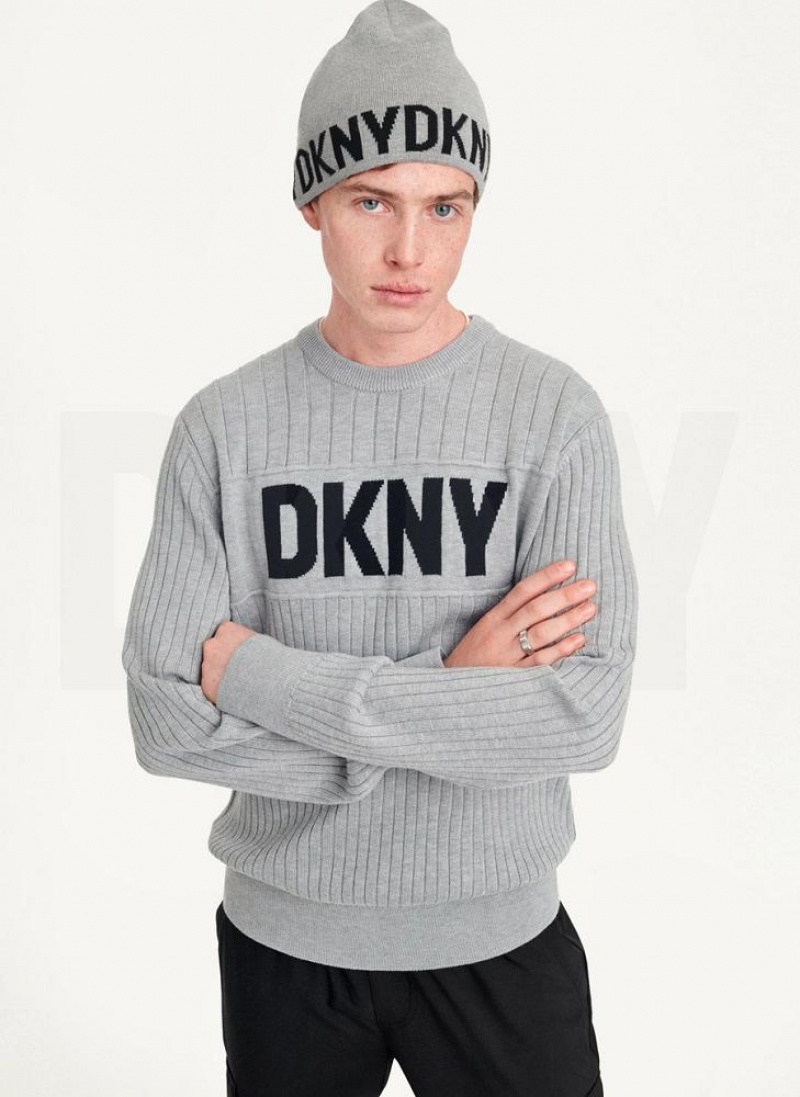 Σκουφακι DKNY Brim Logo ανδρικα γκρι | Greece_D0621