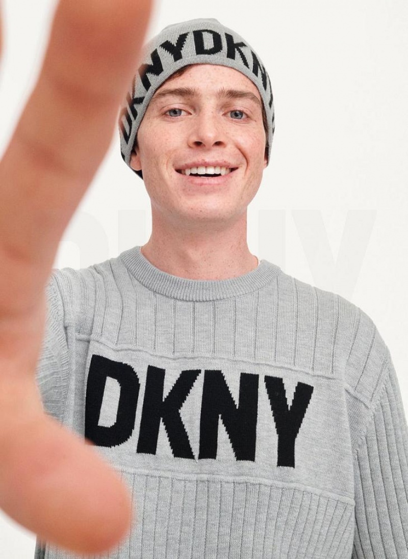 Σκουφακι DKNY Brim Logo ανδρικα γκρι | Greece_D0621