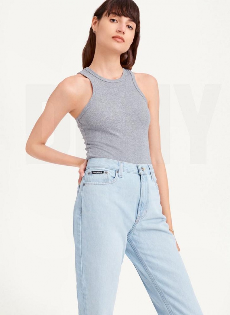 Τζιν DKNY Broome Cropped Distressed γυναικεια ανοιχτο μπλε | Greece_D1303