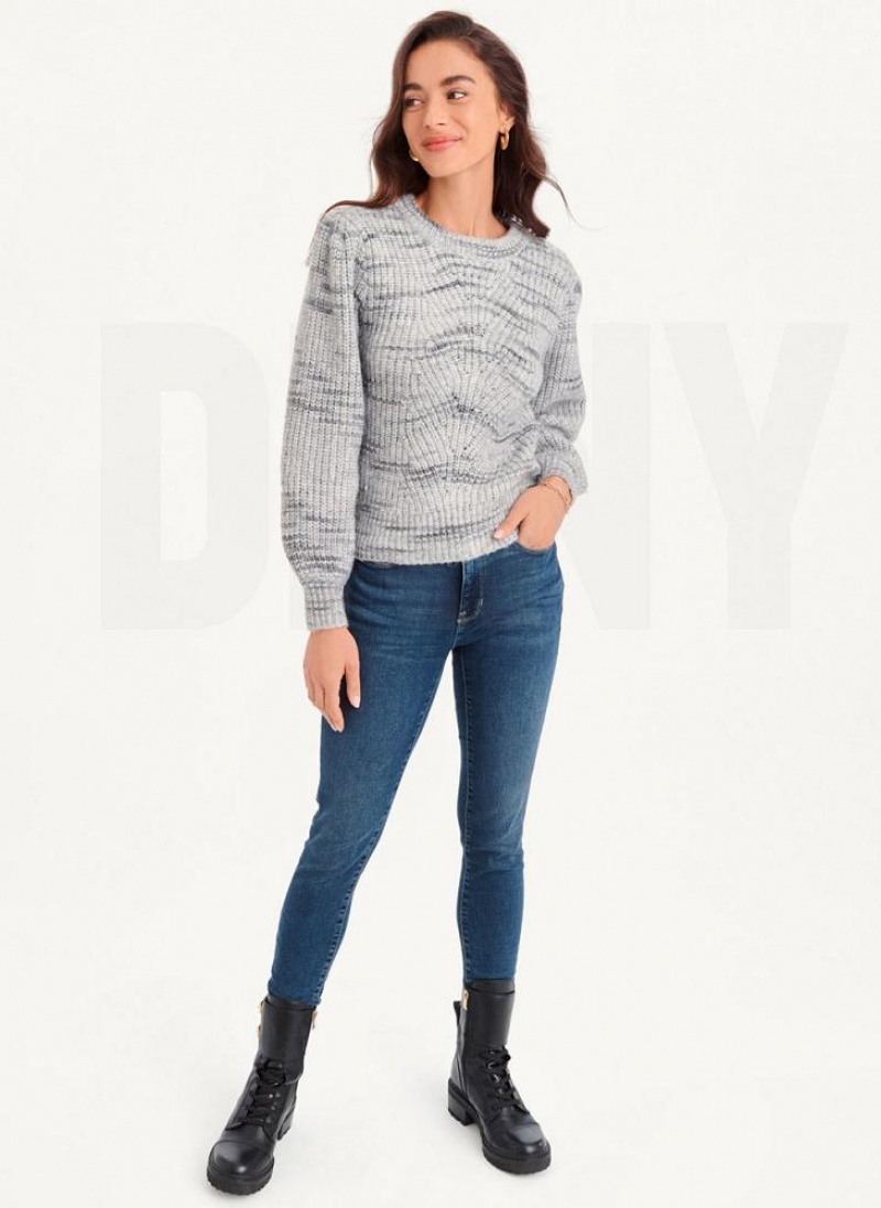 Πουλόβερ DKNY Bubble Sleeve Knit γυναικεια γκρι | Greece_D1925