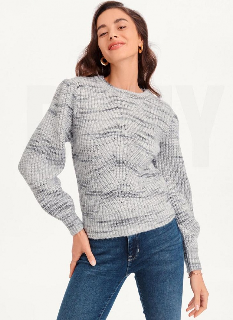 Πουλόβερ DKNY Bubble Sleeve Knit γυναικεια γκρι | Greece_D1925