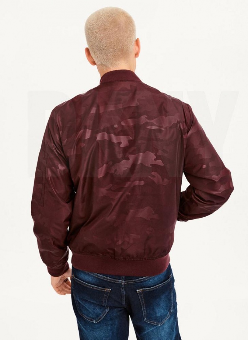 Μπουφαν DKNY Camo Bomber ανδρικα μπορντο | Greece_D1474