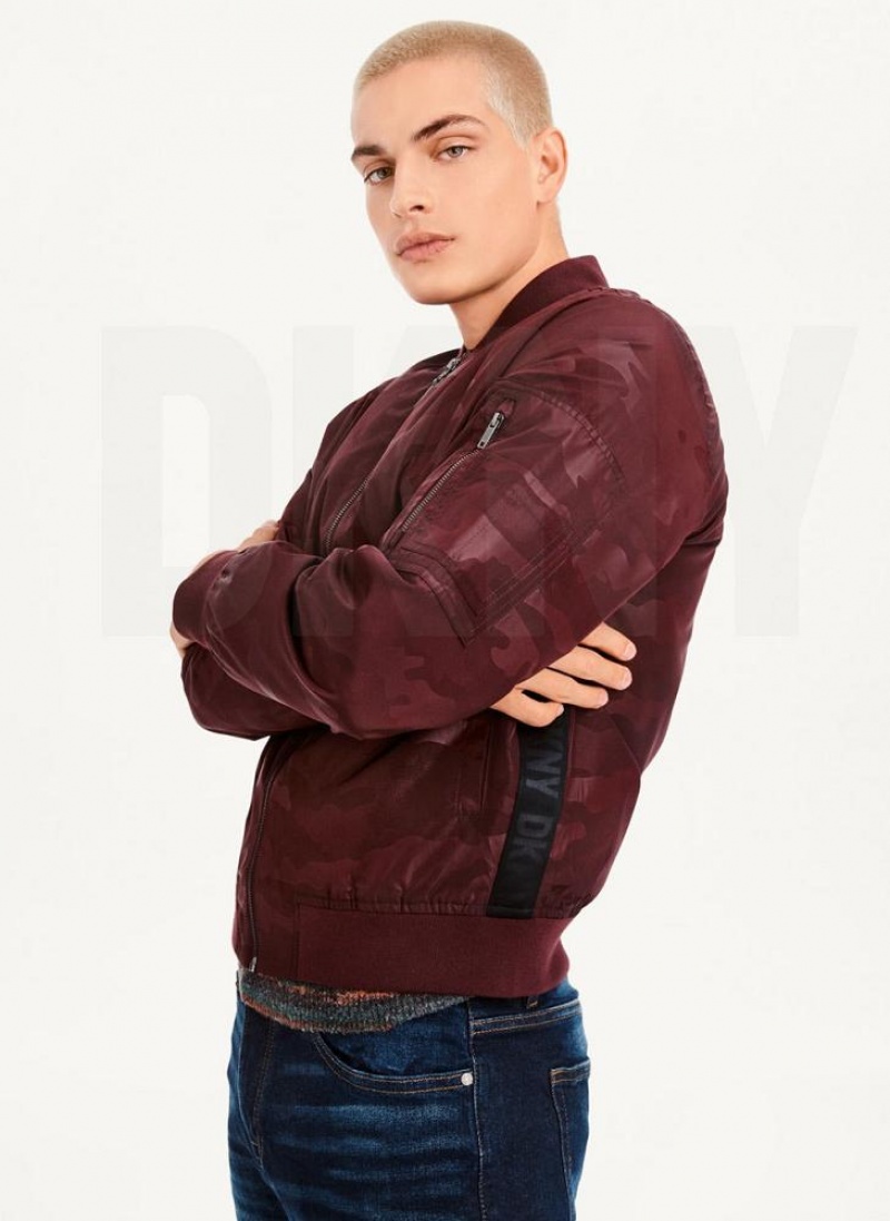 Μπουφαν DKNY Camo Bomber ανδρικα μπορντο | Greece_D1474