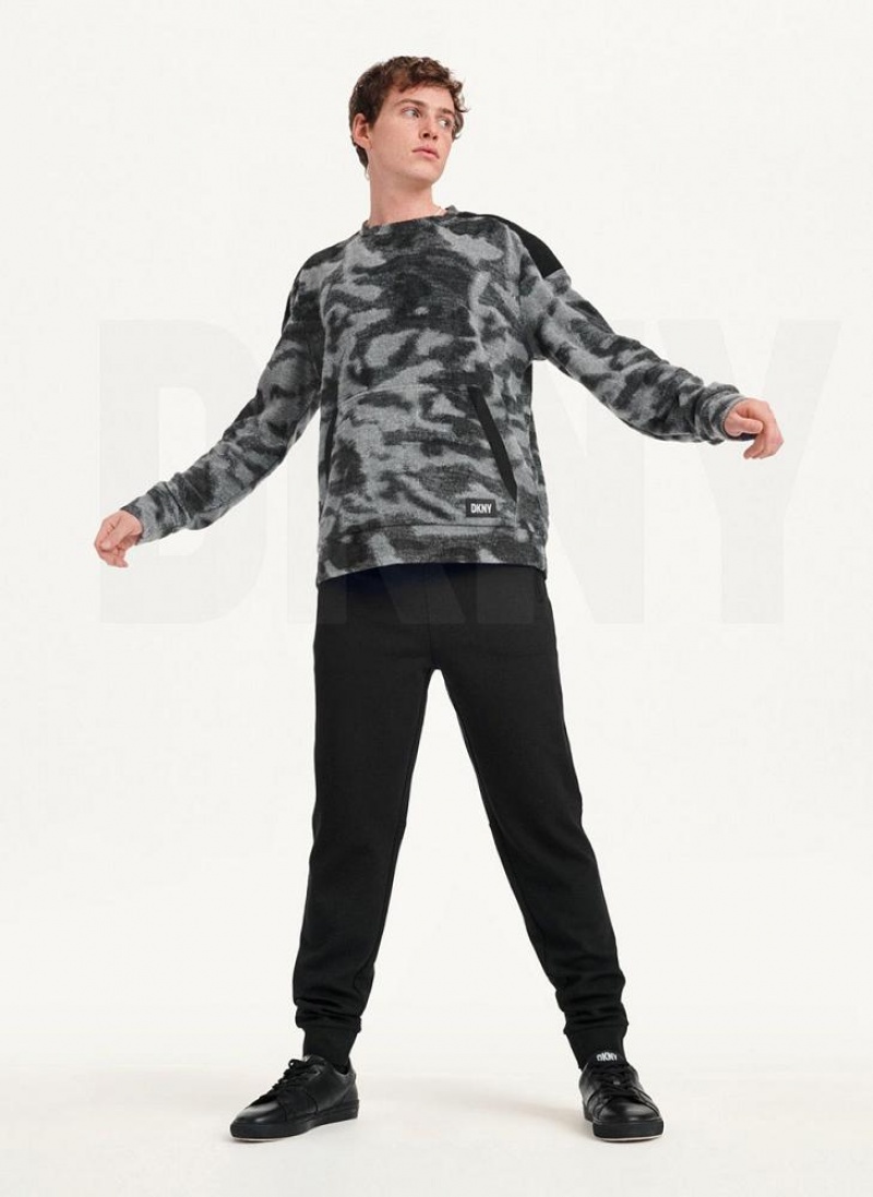 Φούτερ DKNY Camo Crewneck ανδρικα μαυρα Πολύχρωμο | Greece_D0650