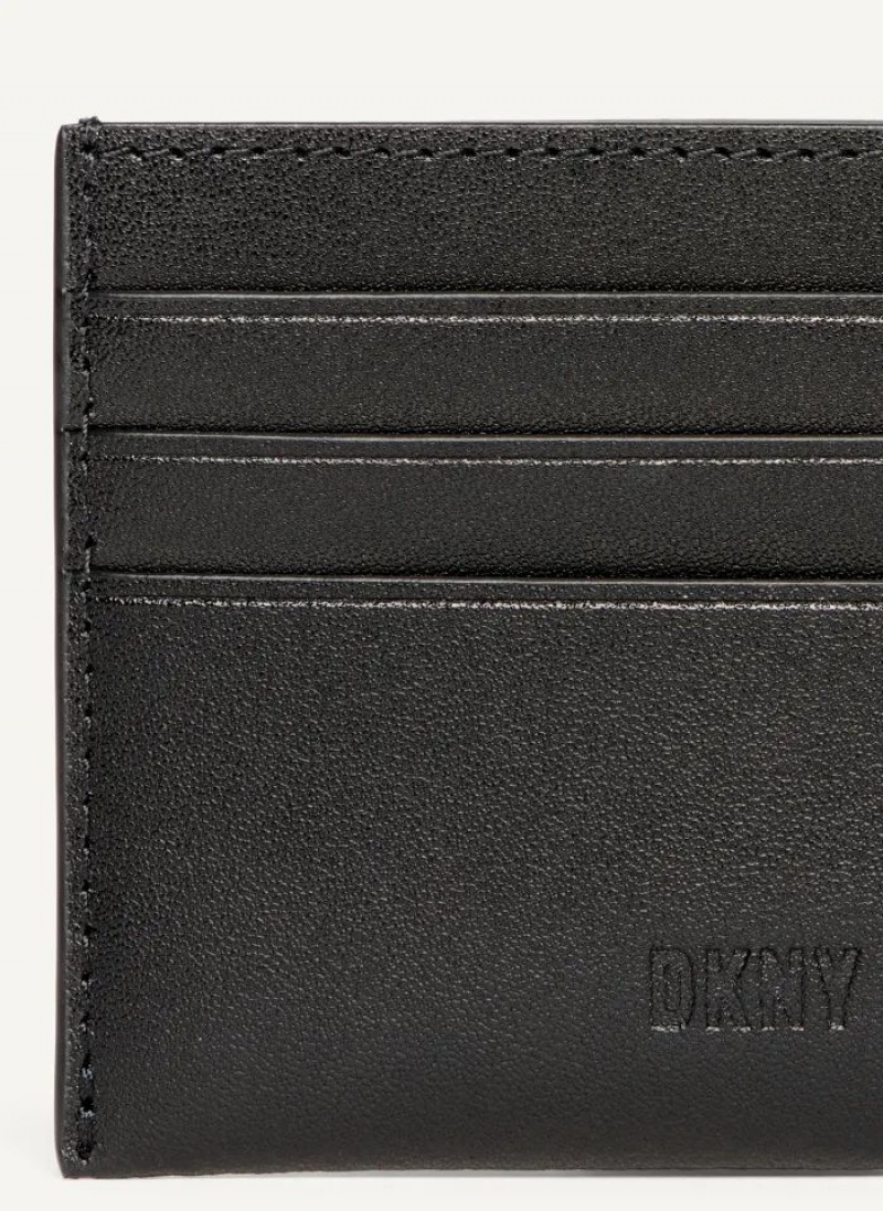 πορτοφολια DKNY Card Case ανδρικα μαυρα | Greece_D0778