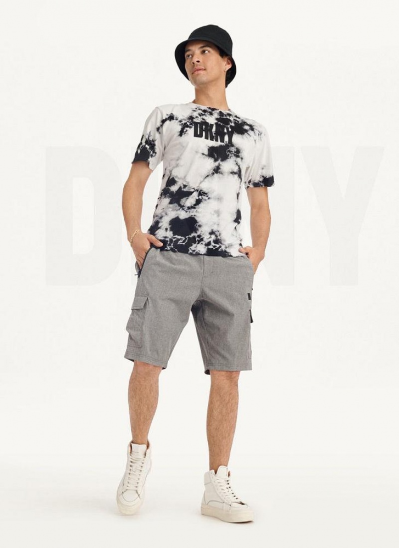 μπλουζακια DKNY Cloud Wash Logo ανδρικα μαυρα | Greece_D0404