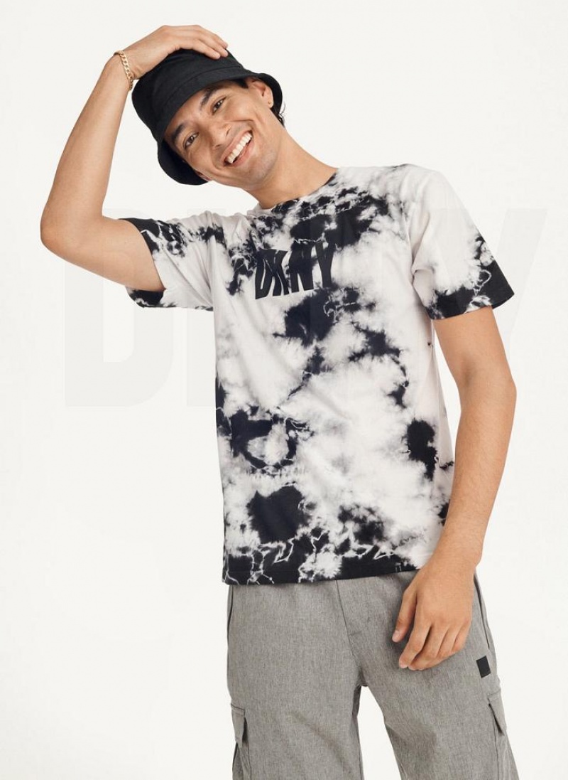 μπλουζακια DKNY Cloud Wash Logo ανδρικα μαυρα | Greece_D0404