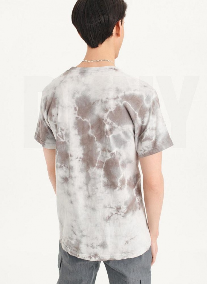 μπλουζακια DKNY Cloud Wash Logo ανδρικα γκρι | Greece_D1756