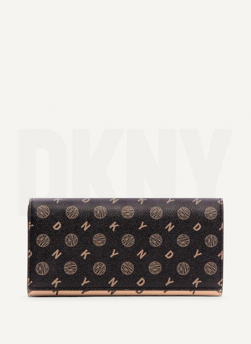 πορτοφολια DKNY Continental - Pvc Logo γυναικεια μαυρα | Greece_D0902