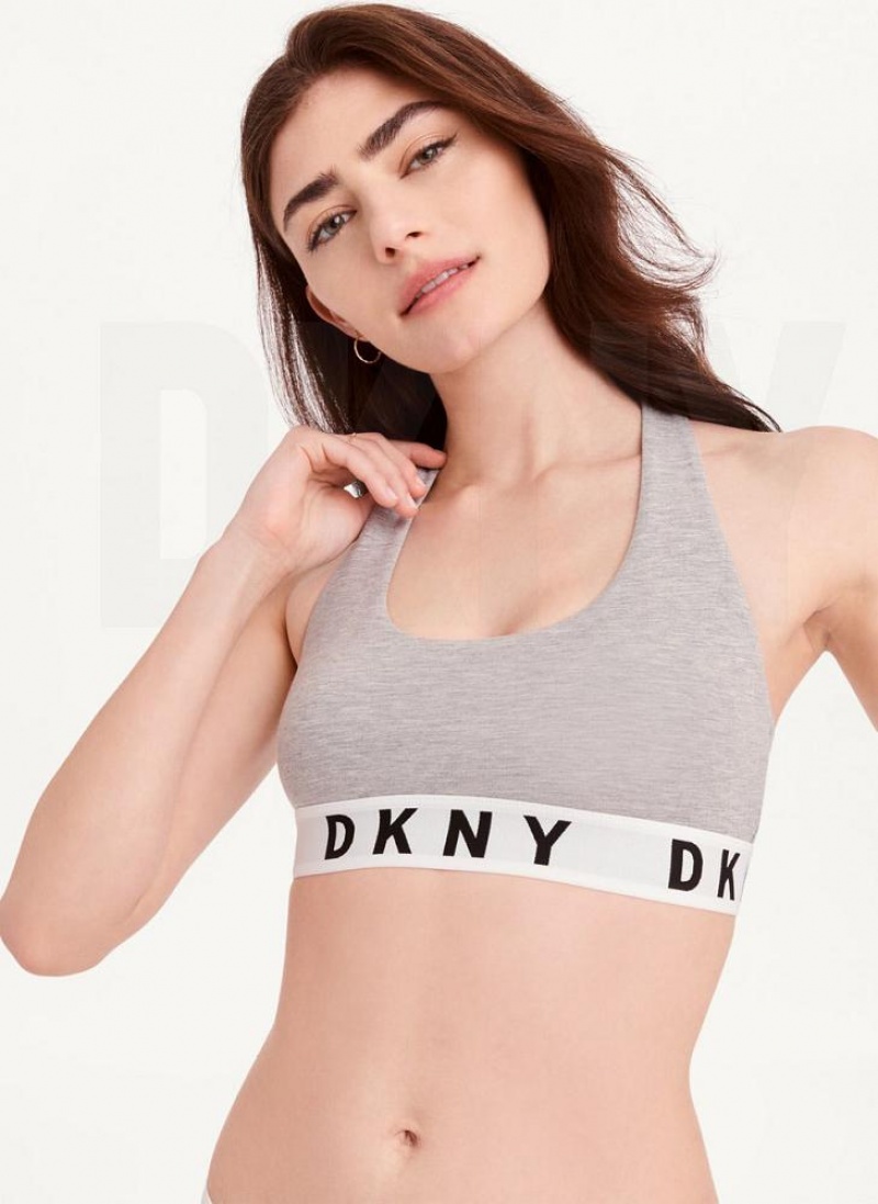 Σουτιέν DKNY Cozy Boyfriend Racerback γυναικεια γκρι | Greece_D0316