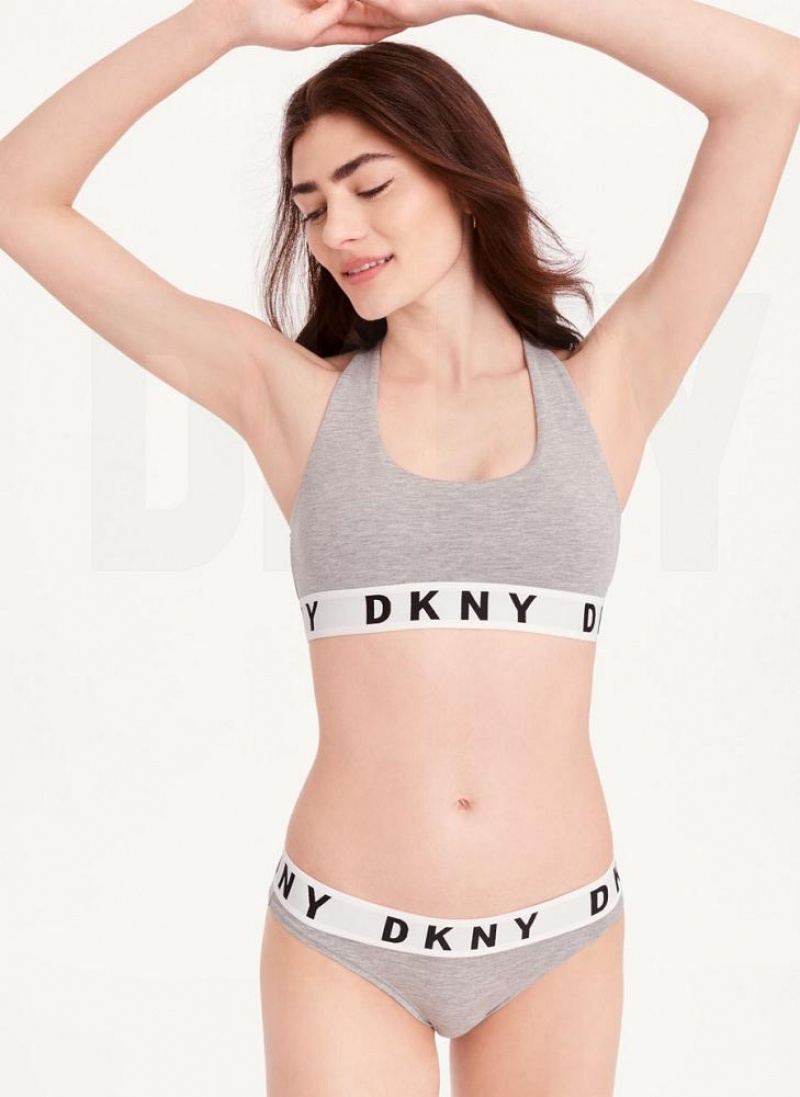 Σουτιέν DKNY Cozy Boyfriend Racerback γυναικεια γκρι | Greece_D0316