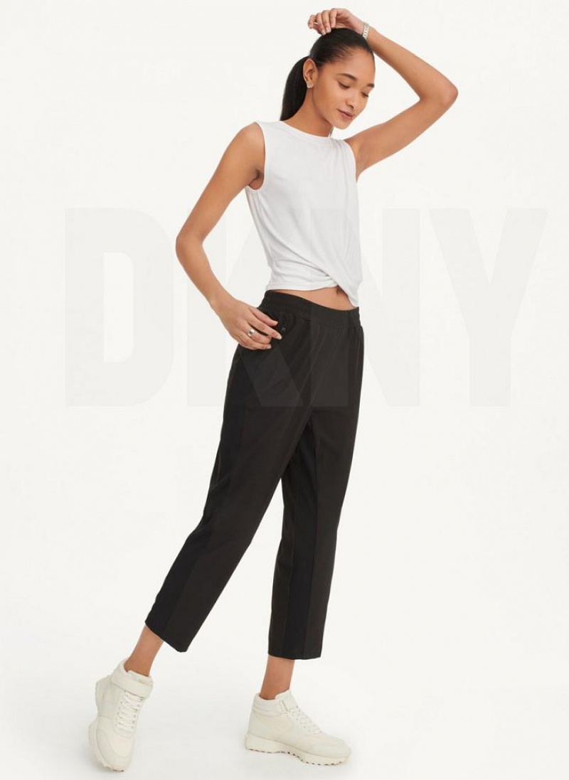 Παντελονι DKNY Cropped Cigarette γυναικεια μαυρα | Greece_D1324