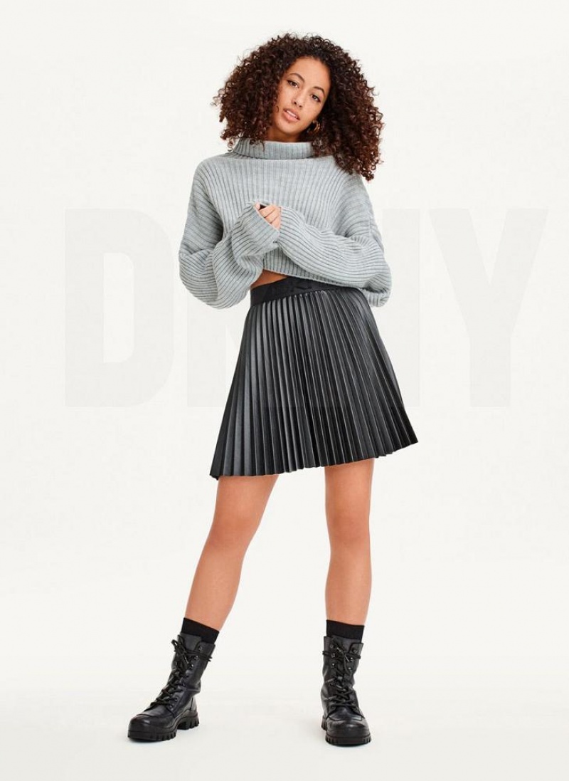 Πουλόβερ DKNY Cropped Turtleneck γυναικεια γκρι | Greece_D1490