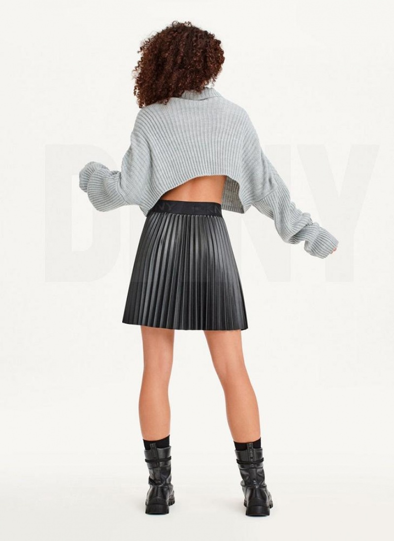 Πουλόβερ DKNY Cropped Turtleneck γυναικεια γκρι | Greece_D1490