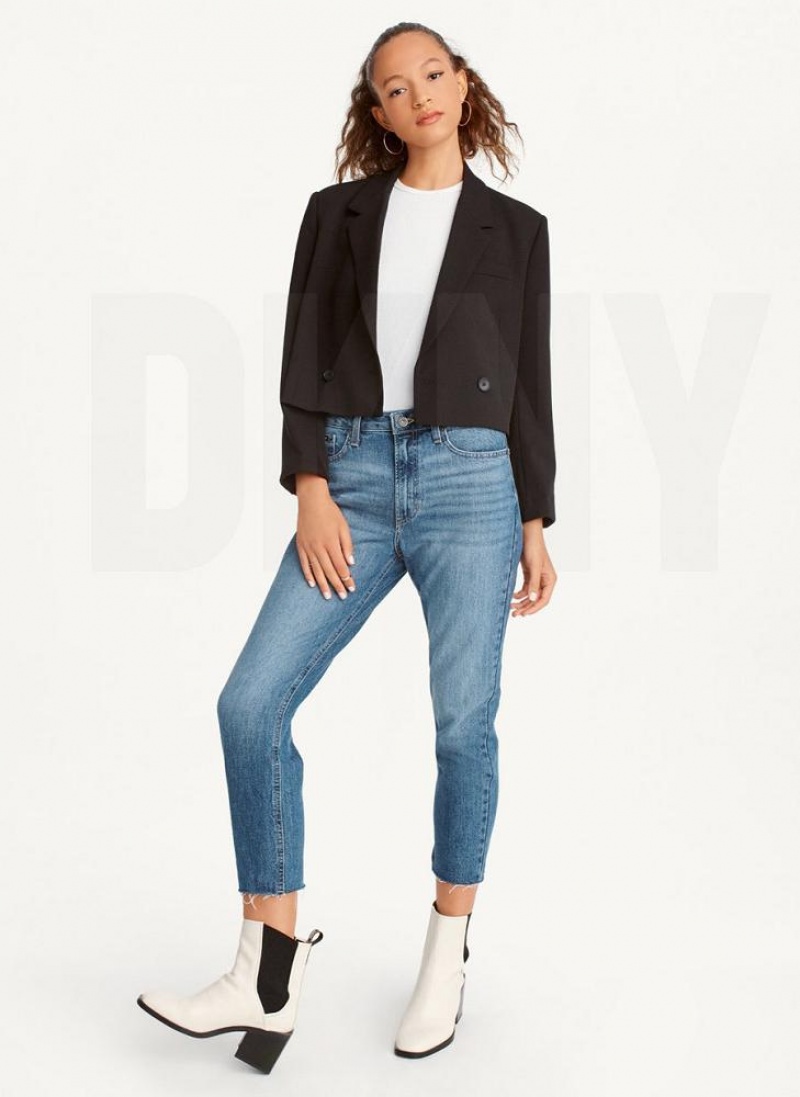 Μπλέιζερ DKNY Cropped γυναικεια μαυρα | Greece_D1042