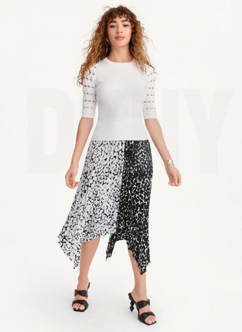 Πουλόβερ DKNY Cut Out Sleeve γυναικεια ασπρα | Greece_D0127