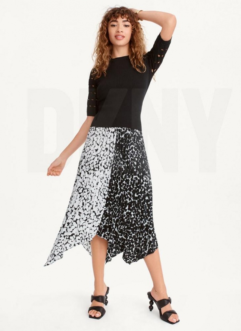 Πουλόβερ DKNY Cut Out Sleeve γυναικεια μαυρα | Greece_D0486