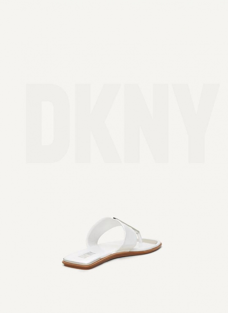 Σαγιοναρεσ DKNY Deja - φλατ Στρινγκ γυναικεια ασπρα | Greece_D1355